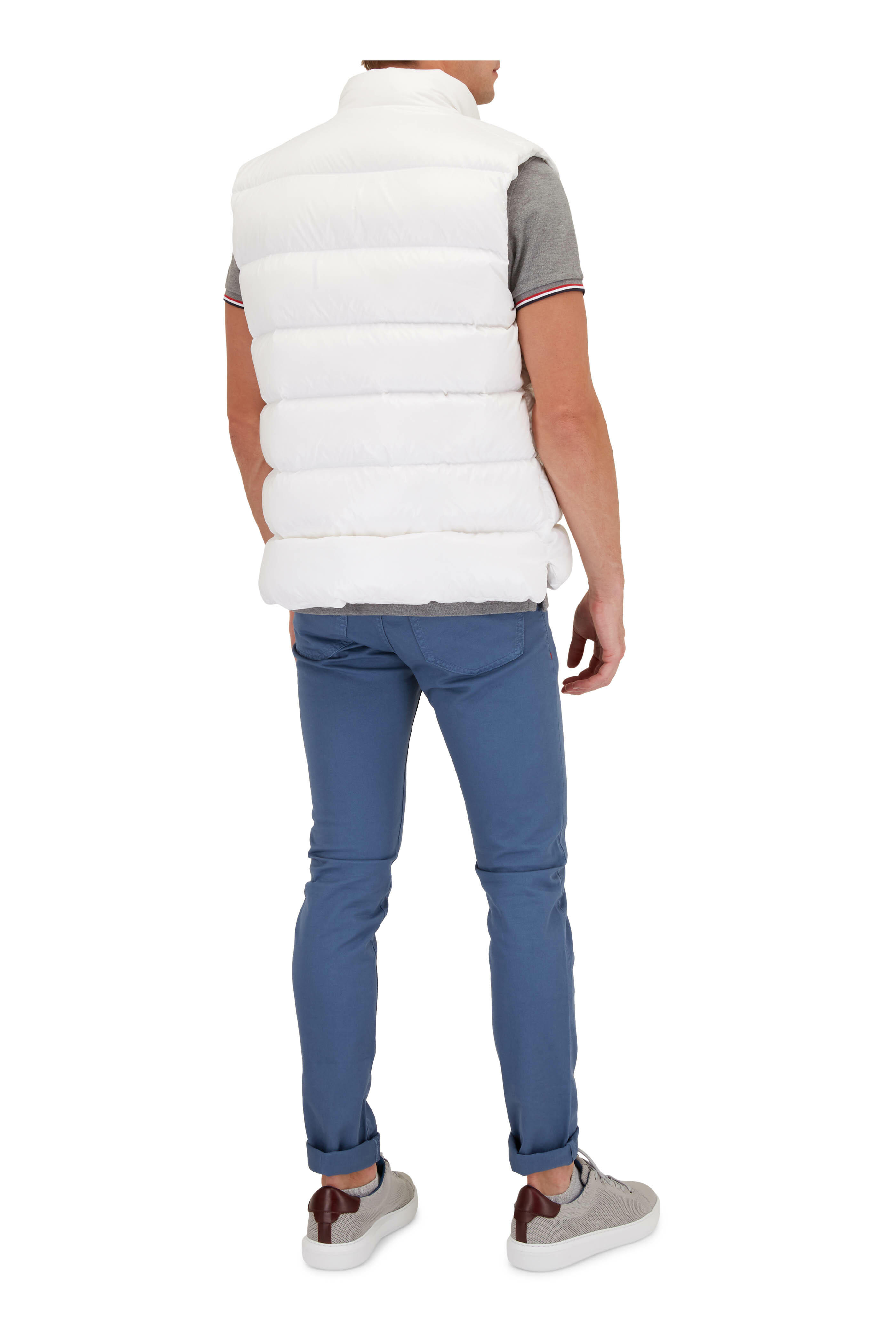 【送料&関税込】Moncler vigny White Linen Vest Moncler 'vigny' White Linen Vest | italist