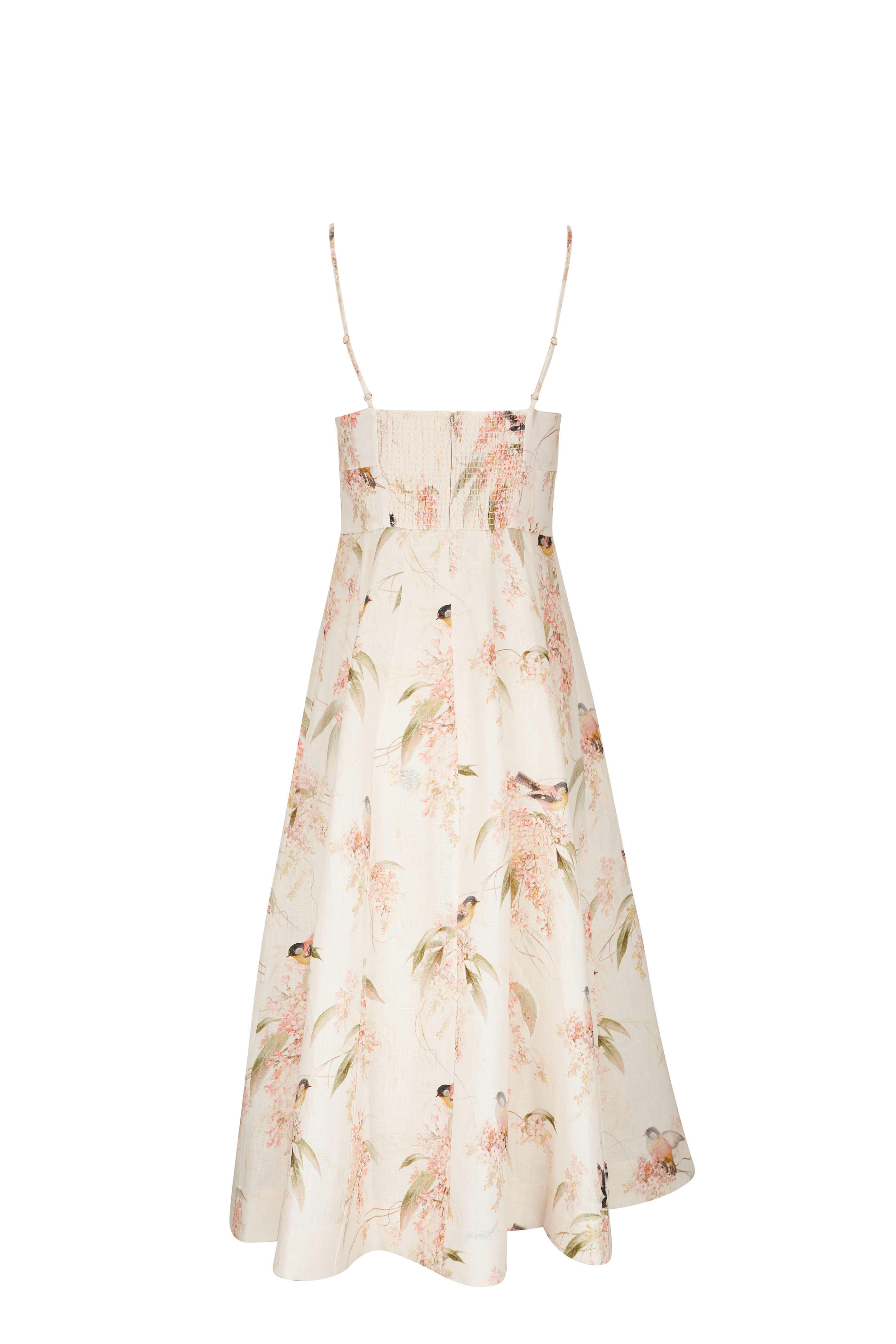 Zimmermann - Picnic Coral Birds Midi Dress | Mitchell Stores