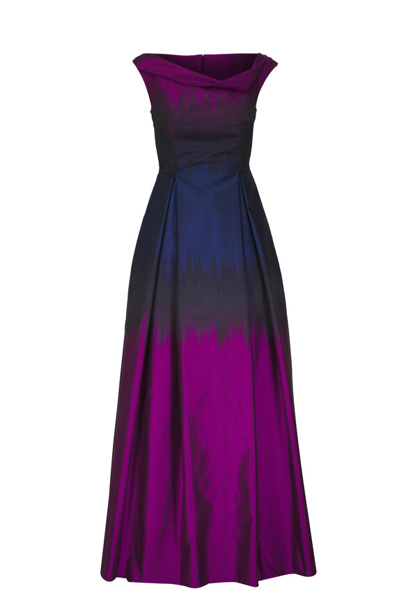 Talbot Runhof - Metallic Purple & Blue Gown