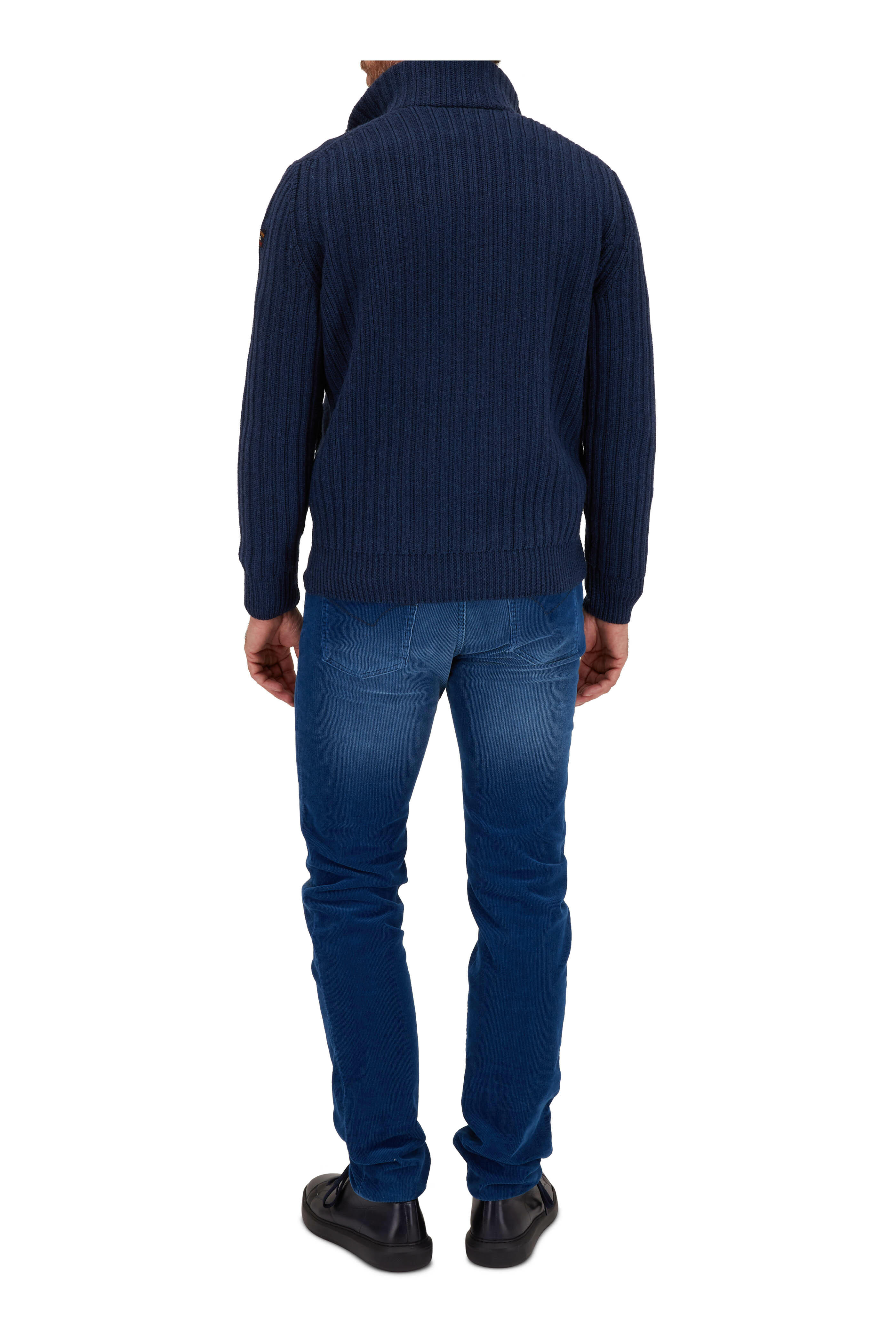 Paul & Shark - Blue Wool Full Zip Sweatshirt