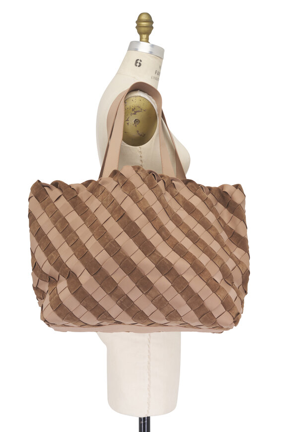 Naghedi Medium Como Stripe Canyon Suede & Neoprene Tote - view 5