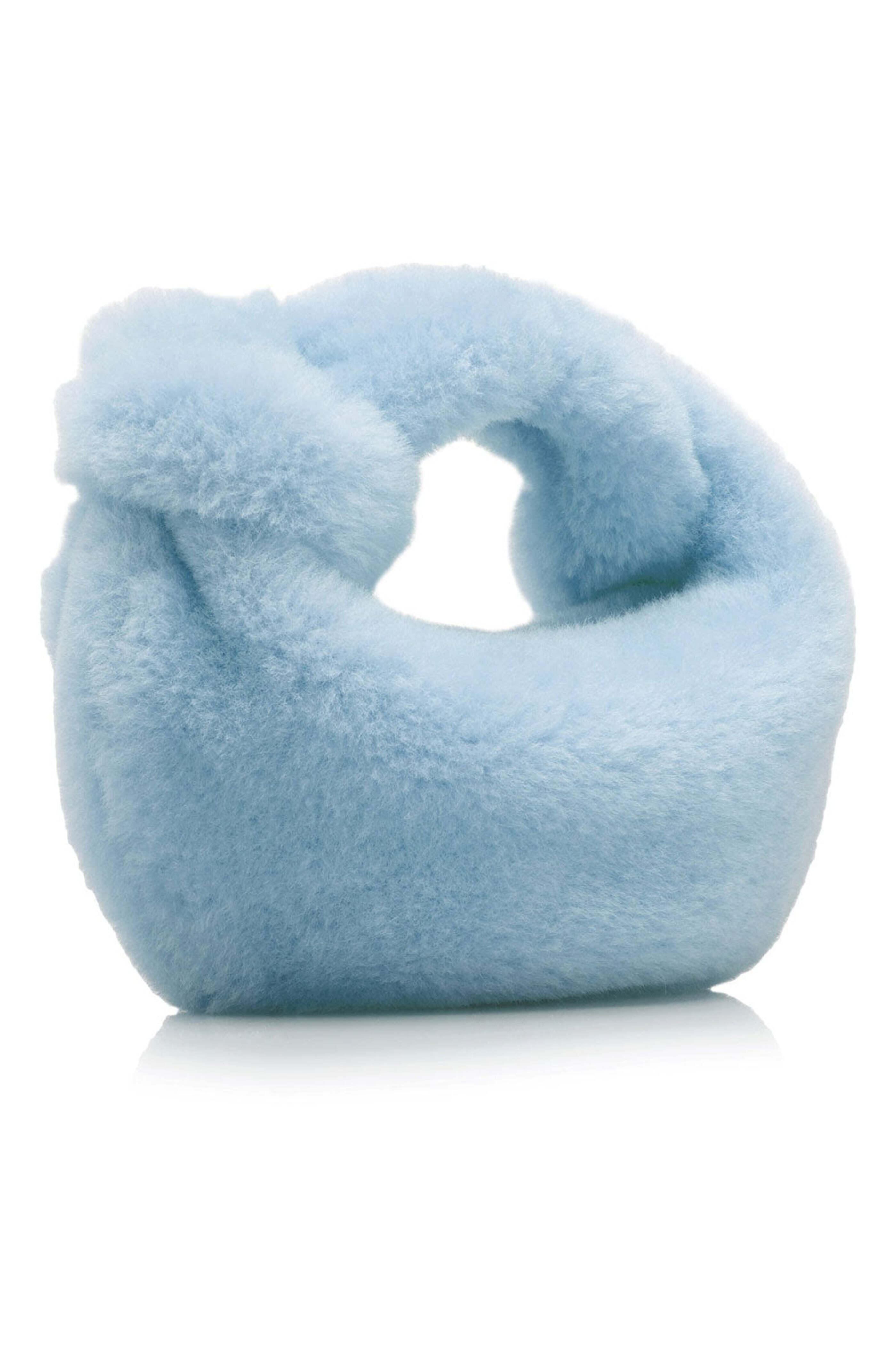 Bottega Veneta - Mini Jodie Shearling Bag in Pale Blue