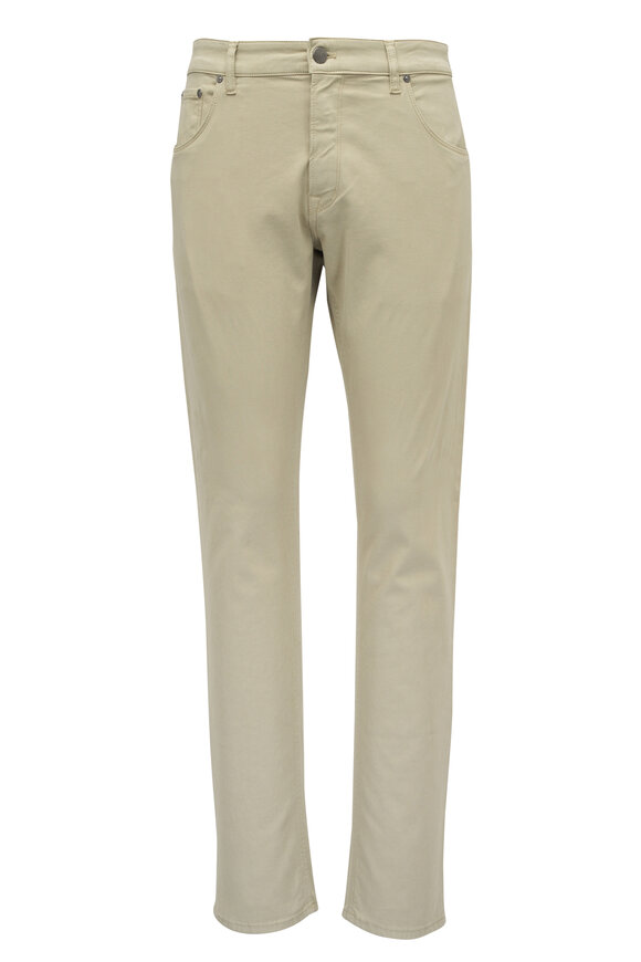 PT Torino Beige Cotton & Cashmere Stretch Five Pocket Pant