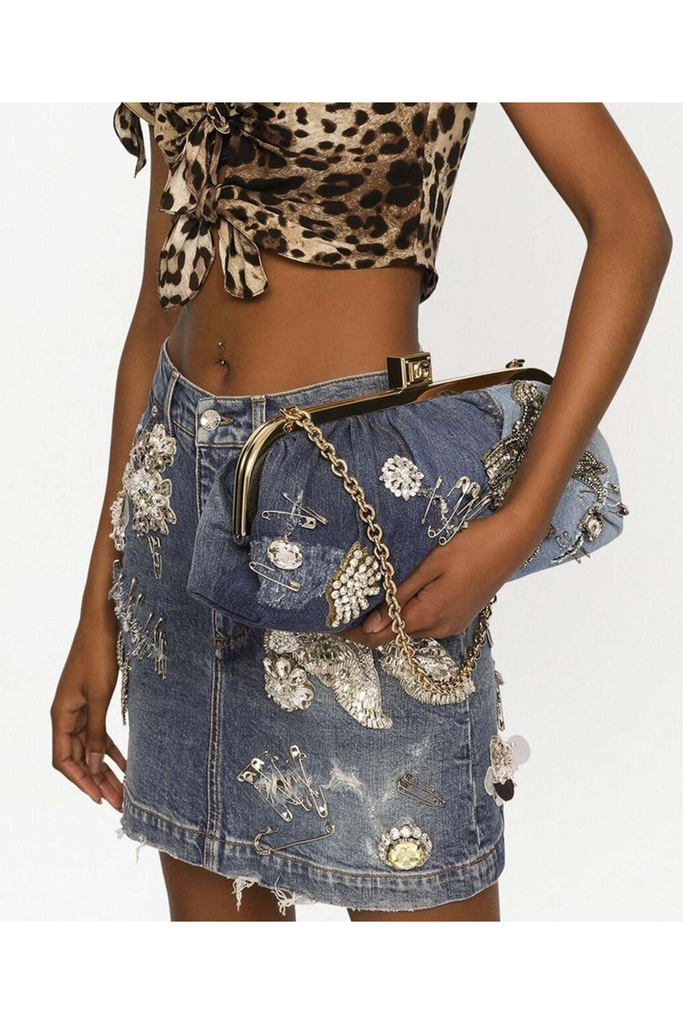 Dolce & Gabbana - Patchwork Clutch Bag in Denim