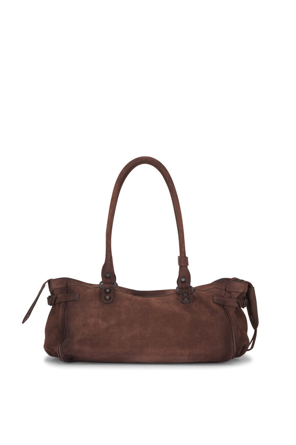 Balenciaga East/West Le City Light Espresso Suede Bag - view 2