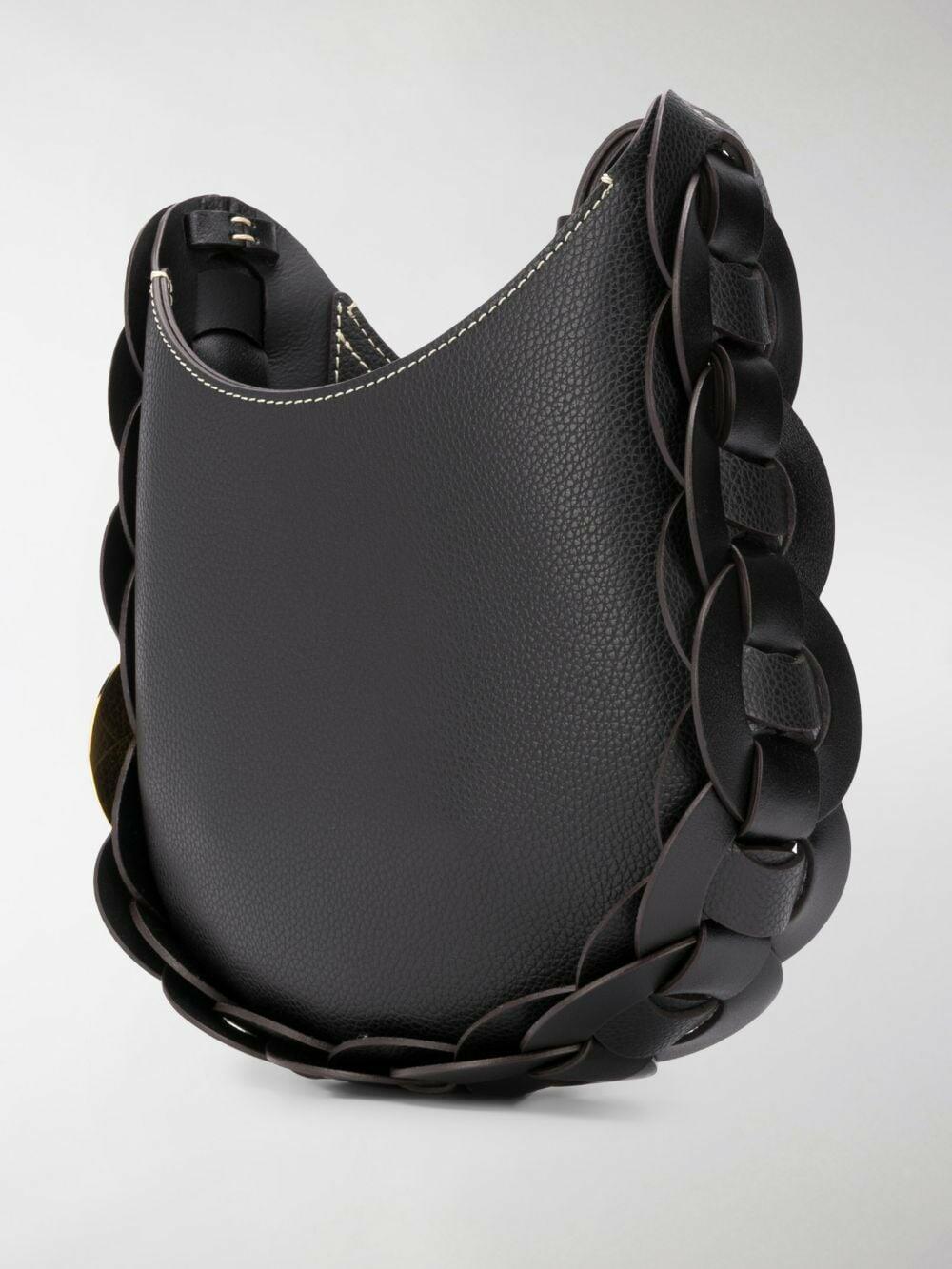 Chloé - Darryl Black Grained Leather Small Hobo Bag
