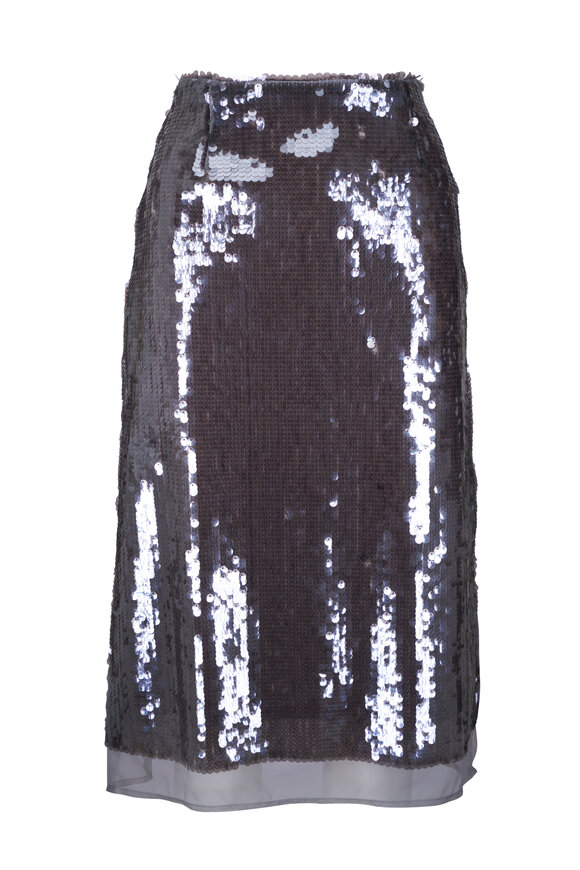 Odeeh Sequins Rock Dolphin Gray Skirt