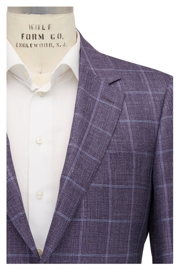 Canali - Purple & Blue Windowpane Sportcoat