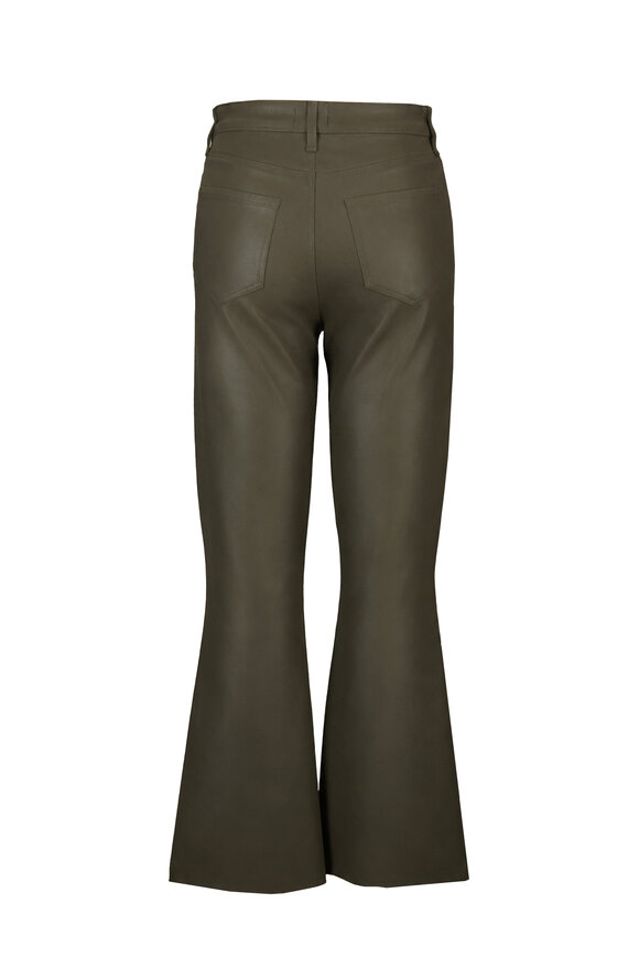 L'Agence Kendra Olive Coated Crop Flare Jeans - view 2