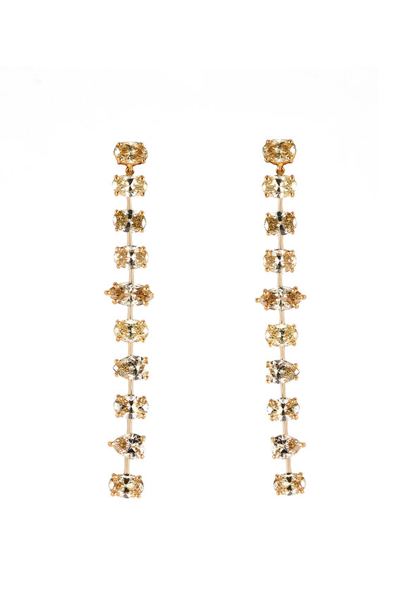 Sylva & Cie - 18K Yellow Gold Mixed Yellow Diamond Earrings