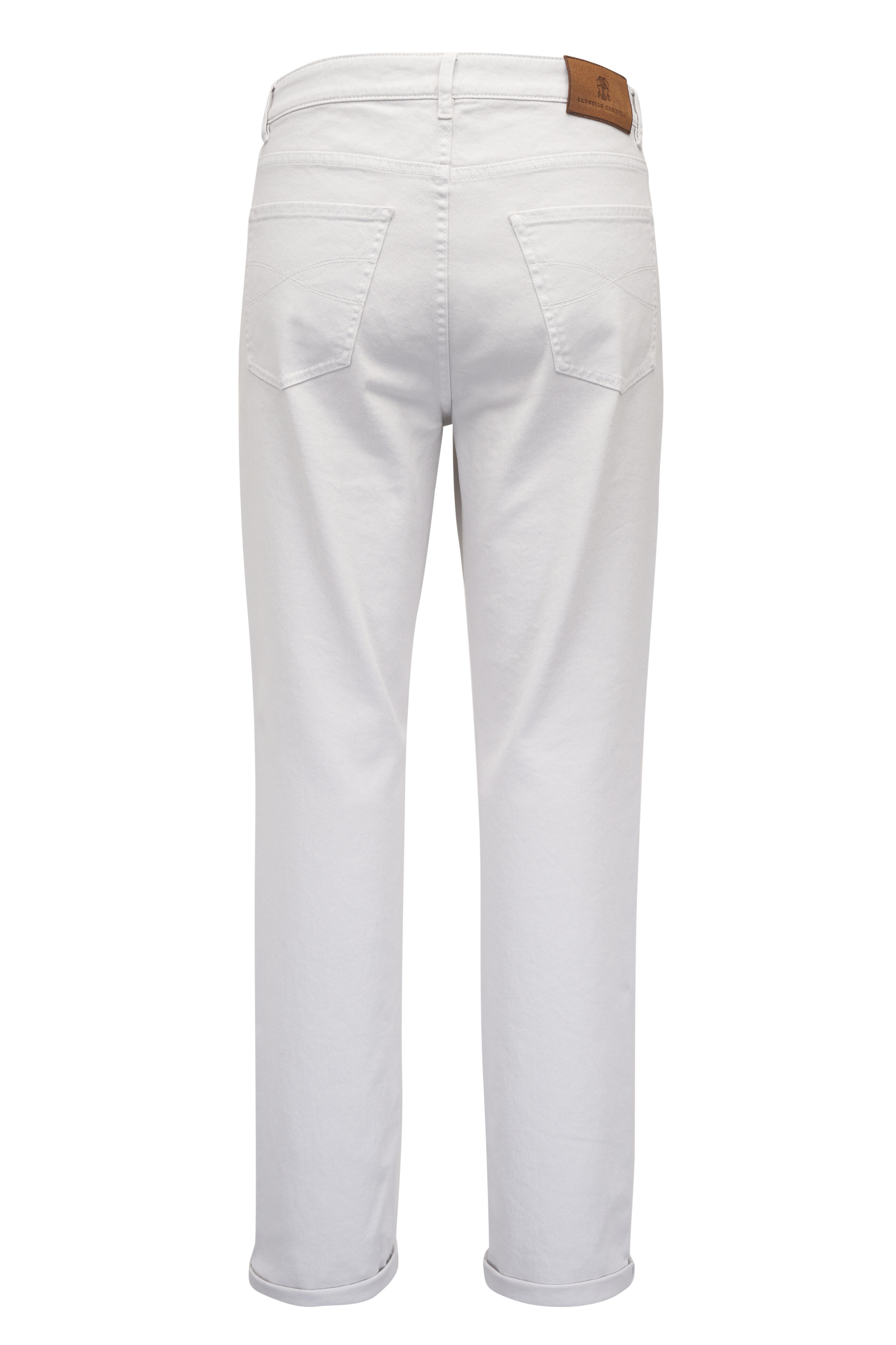 Brunello Cucinelli - Chalk Traditional Fit Cotton Jean