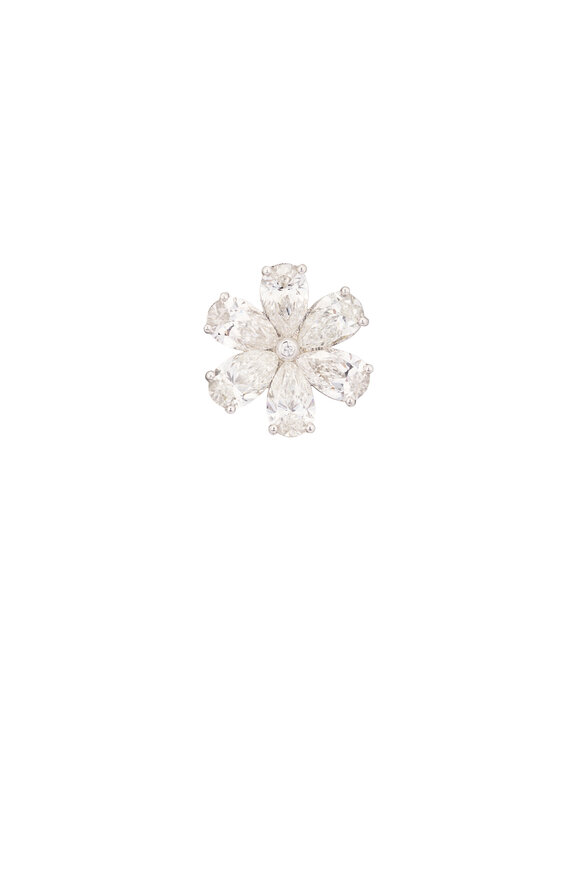 Lowy & Co Diamond Flower Earrings - view 2