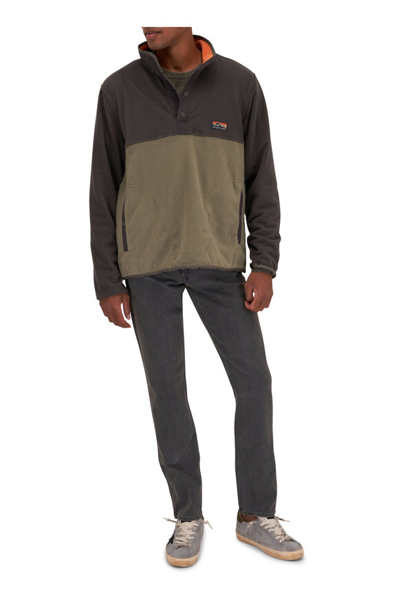 Faherty Brand - Faded Gray & Light Pine Fleece Pullover 