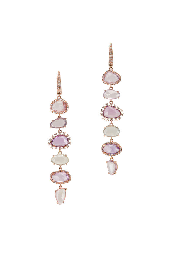 Kai Linz Multicolor Pink Sapphire Drop Earrings