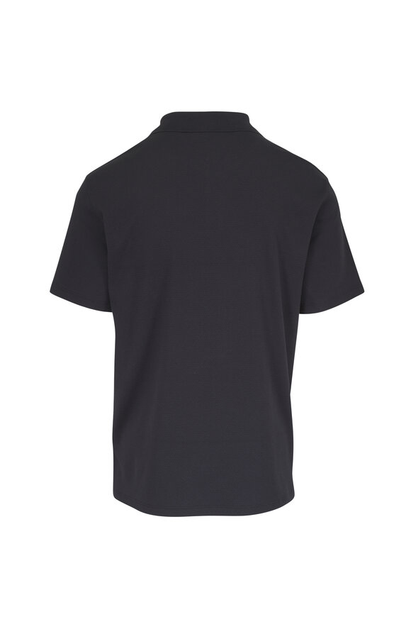 Vince Coastal Blue Mesh Knit Snap Polo - view 2