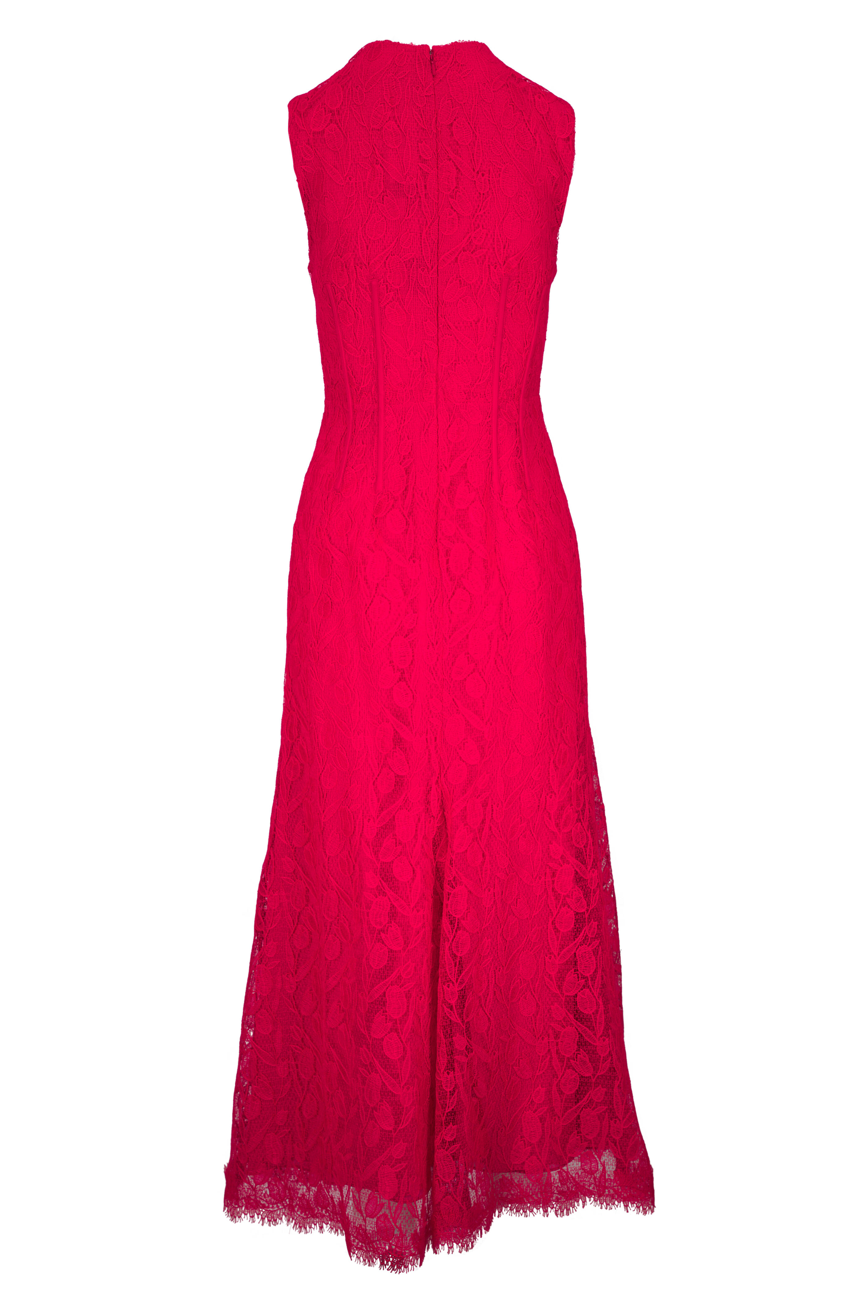 Lela Rose - Poppy Tulip Lace Seamed Dress