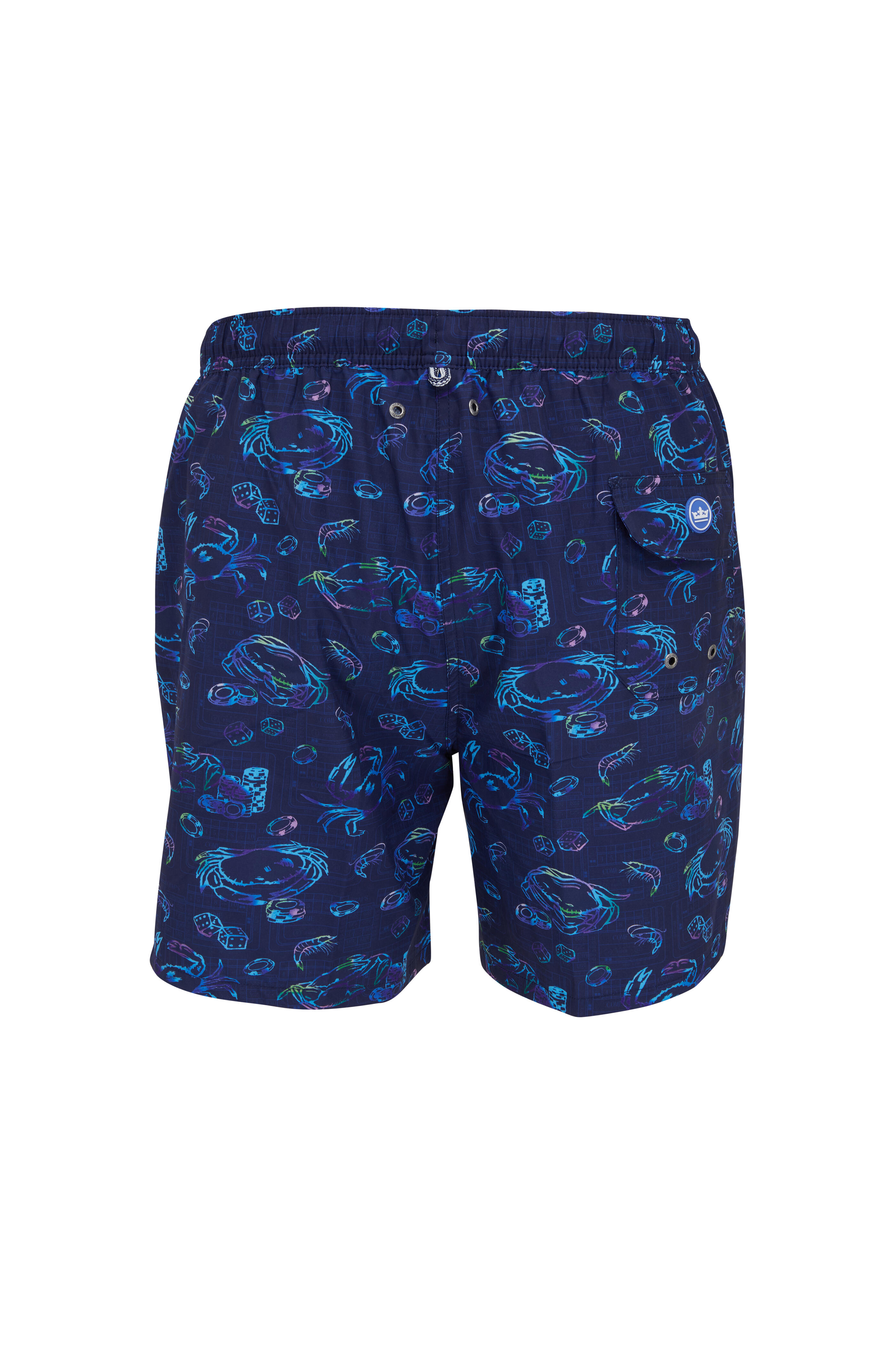 Peter Millar - Navy Crabs & Dice Swim Trunks | Mitchell Stores