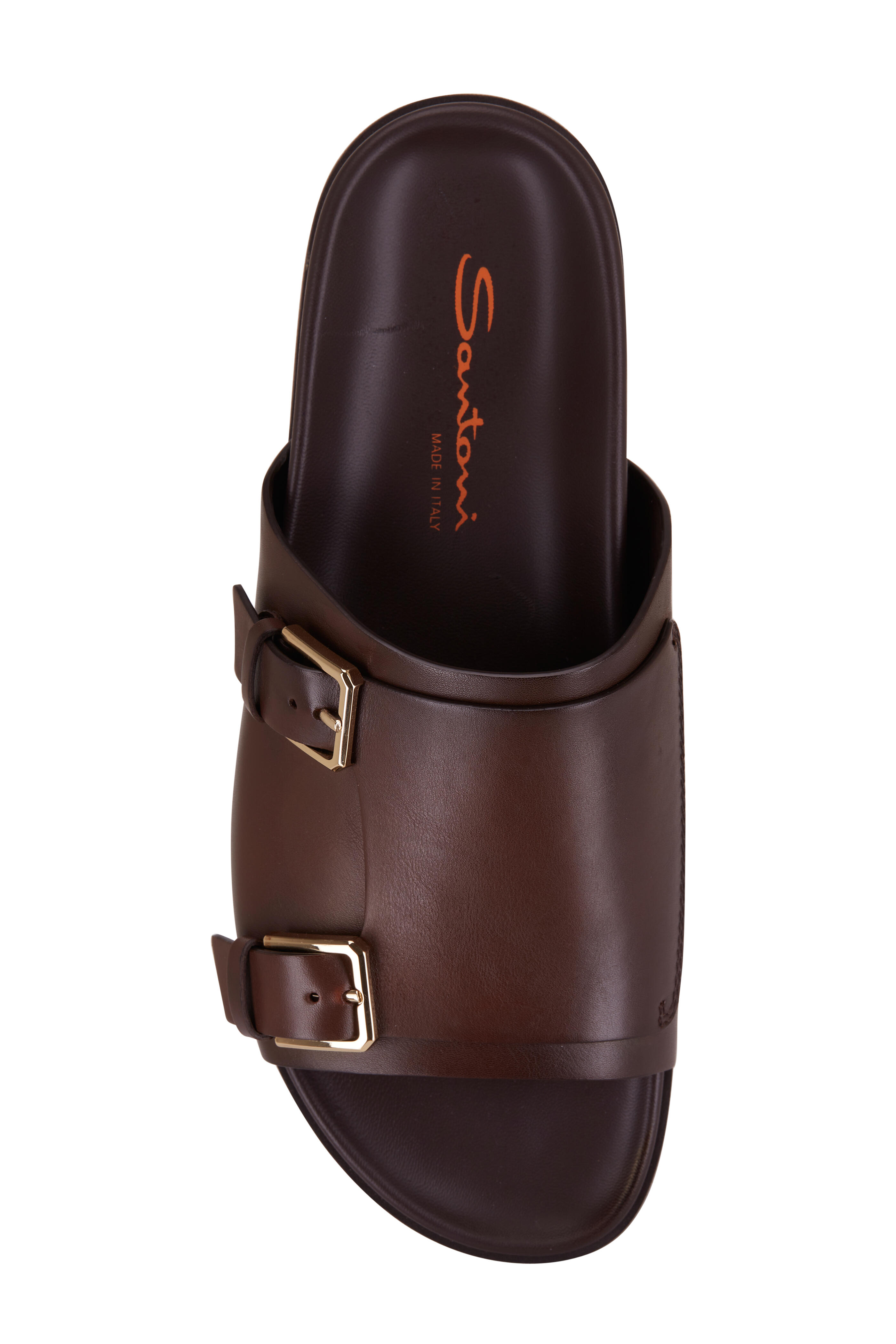Santoni - Doctor Brown Leather Slide