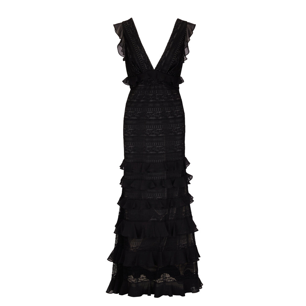 sachin-babi-serafina-black-ruffle-trim-gown-mitchell-stores