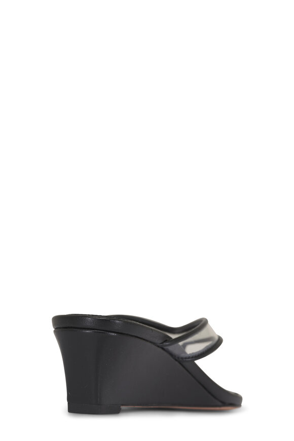 Veronica Beard Clea Clear & Black Leather Wedge Sandal, 50mm - view 4