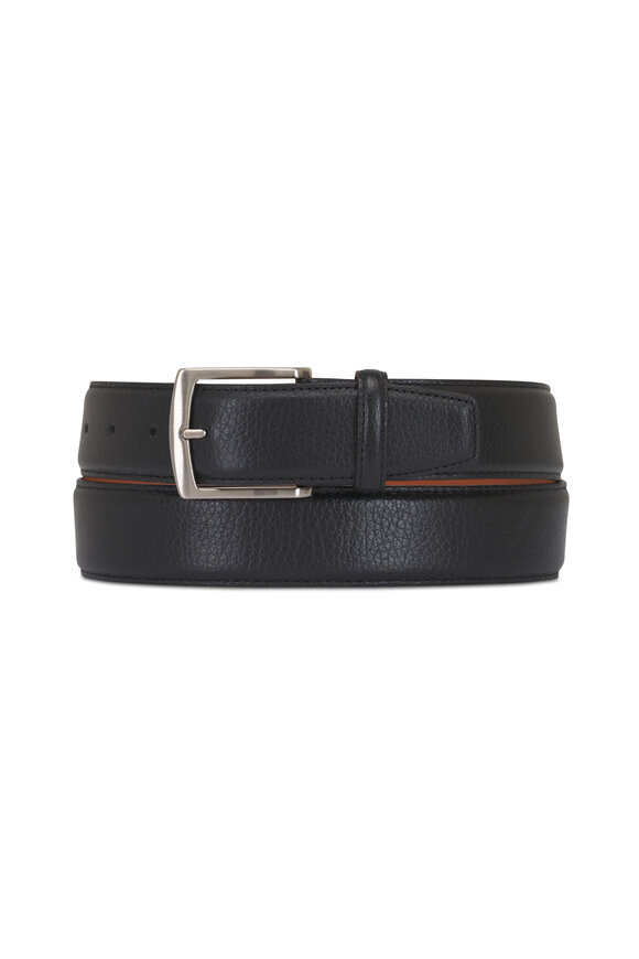 G Brown Wyatt Black Leather Belt