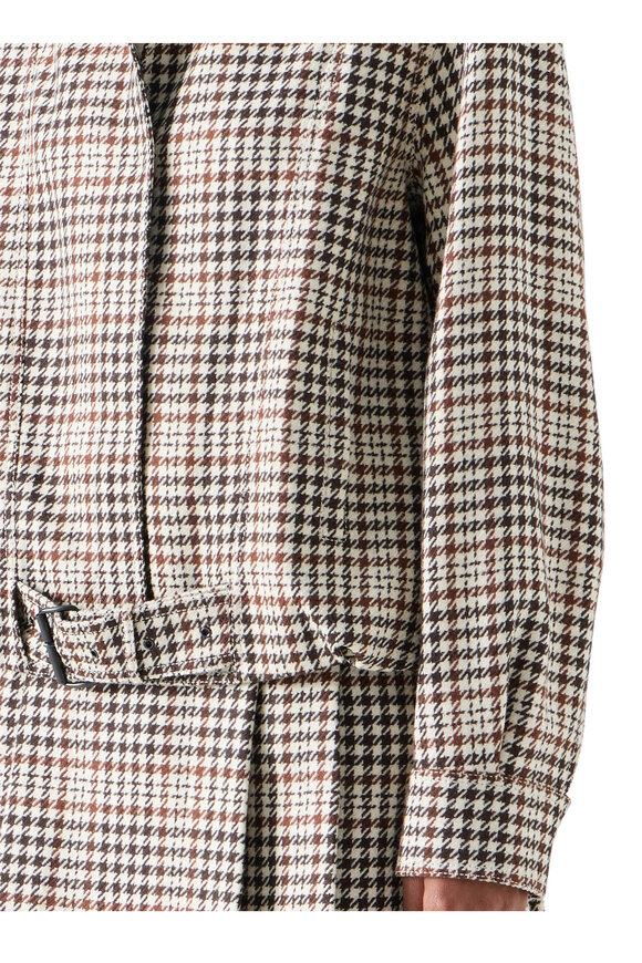 Akris Punto Winter White Houndstooth Tweed Wool Blouson Jacket - view 5
