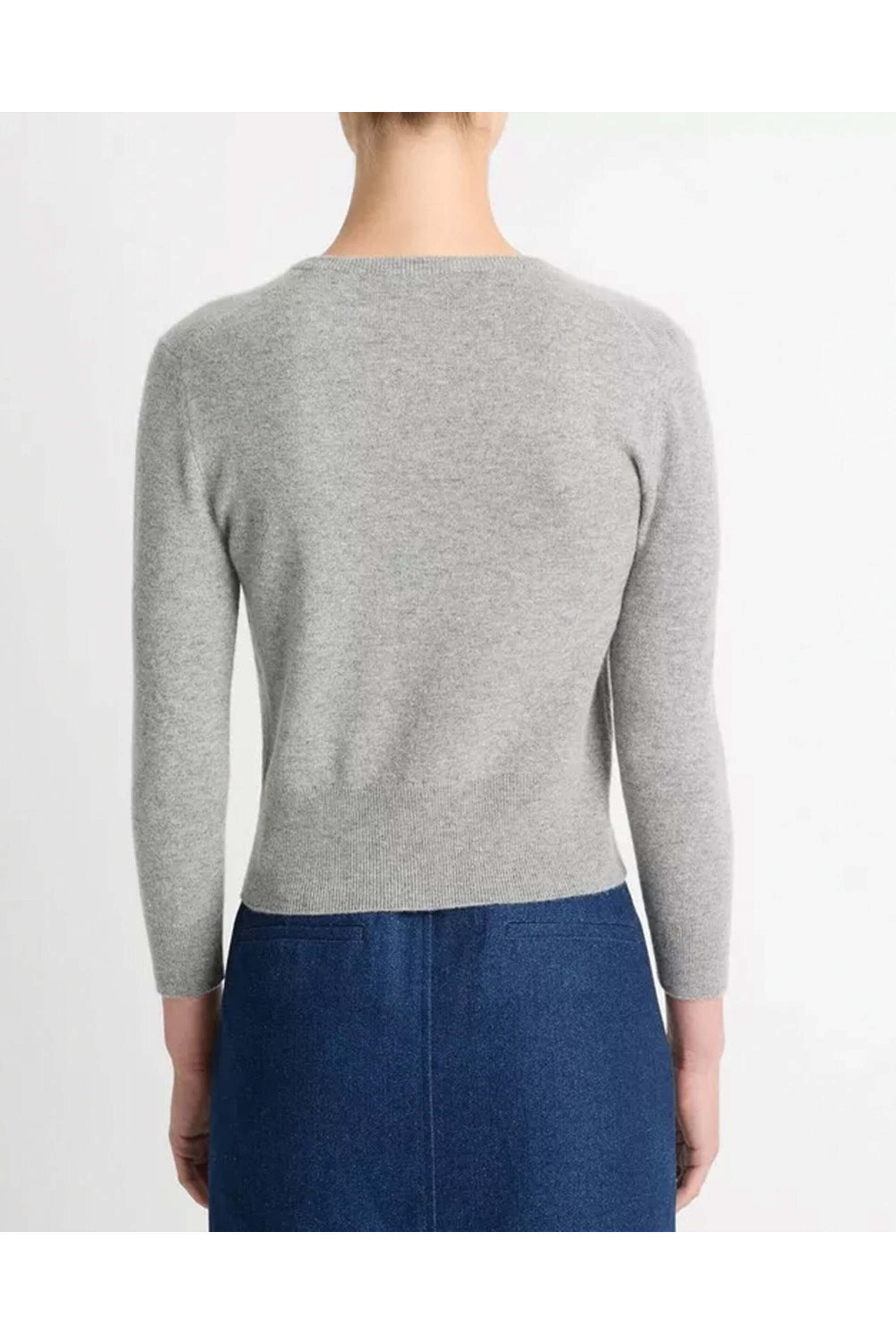 Vince - Mid Grey Pearl Button Cardigan