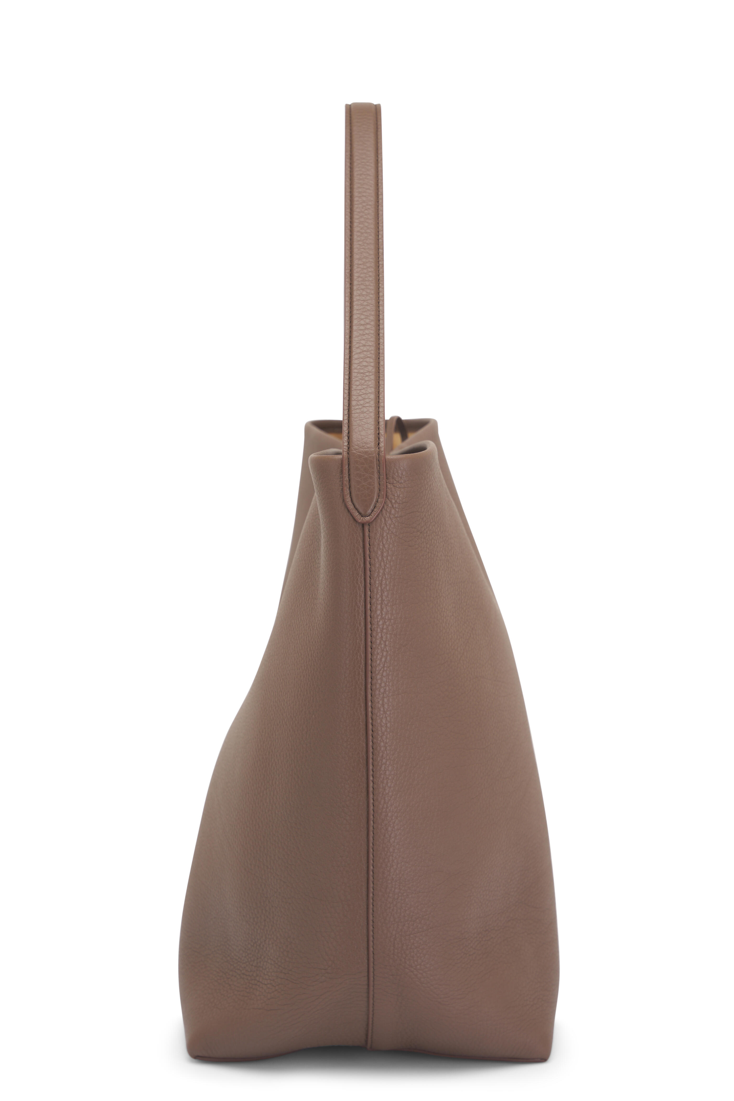 The Row - Large N/S Park Dark Olive Leather Tote
