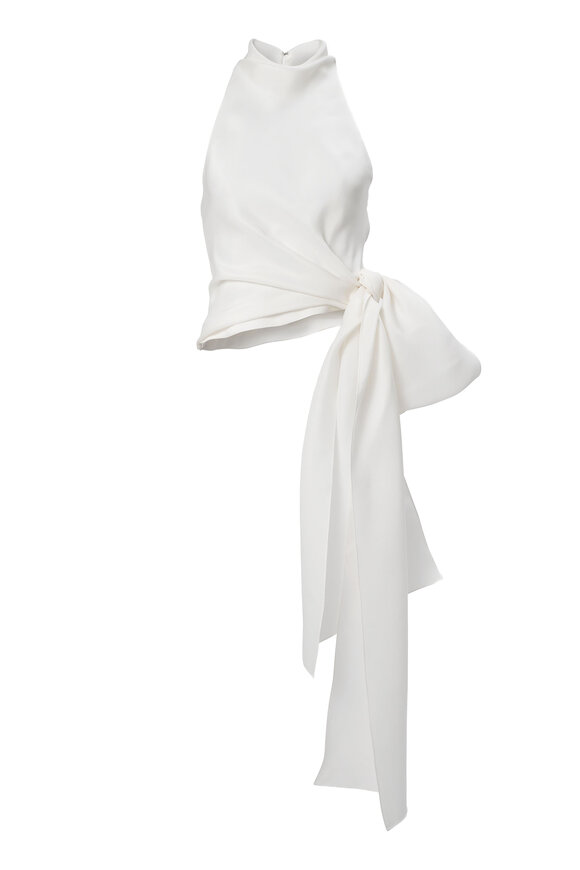 Carolina Herrera Ivory Silk Halter Top - view 1