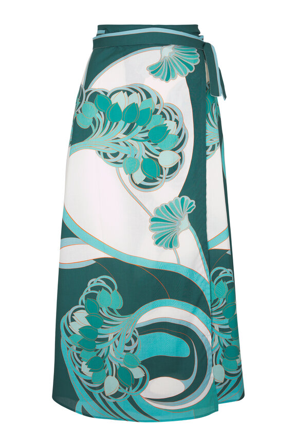 La DoubleJ Blooming Tulip Placée Mint Sarong Skirt