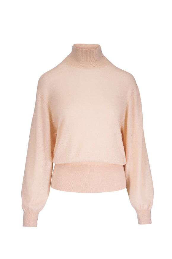 Loro Piana Beige Cashmere & Silk Turtleneck Sweater