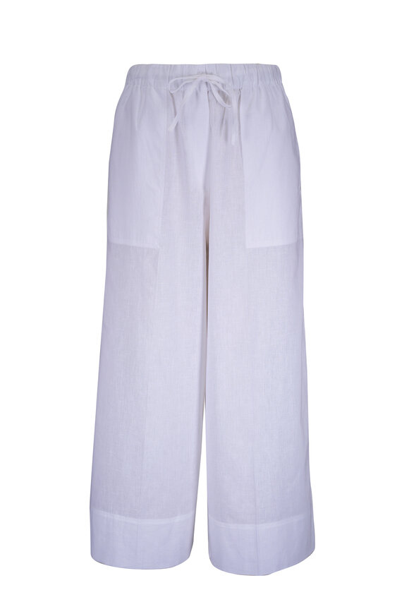 Totême Summer White Cotton & Linen Wide Pant - view 1
