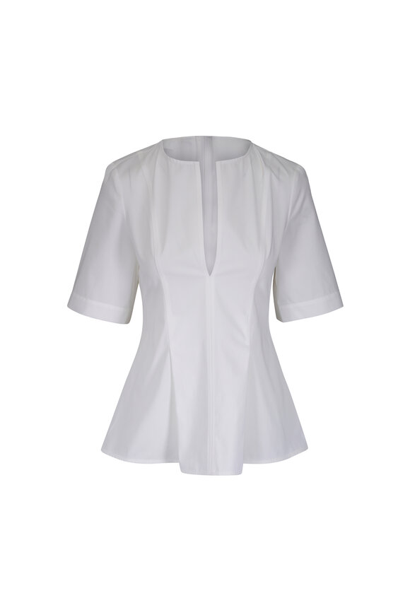 Totême White Tailored Cotton Top - view 1