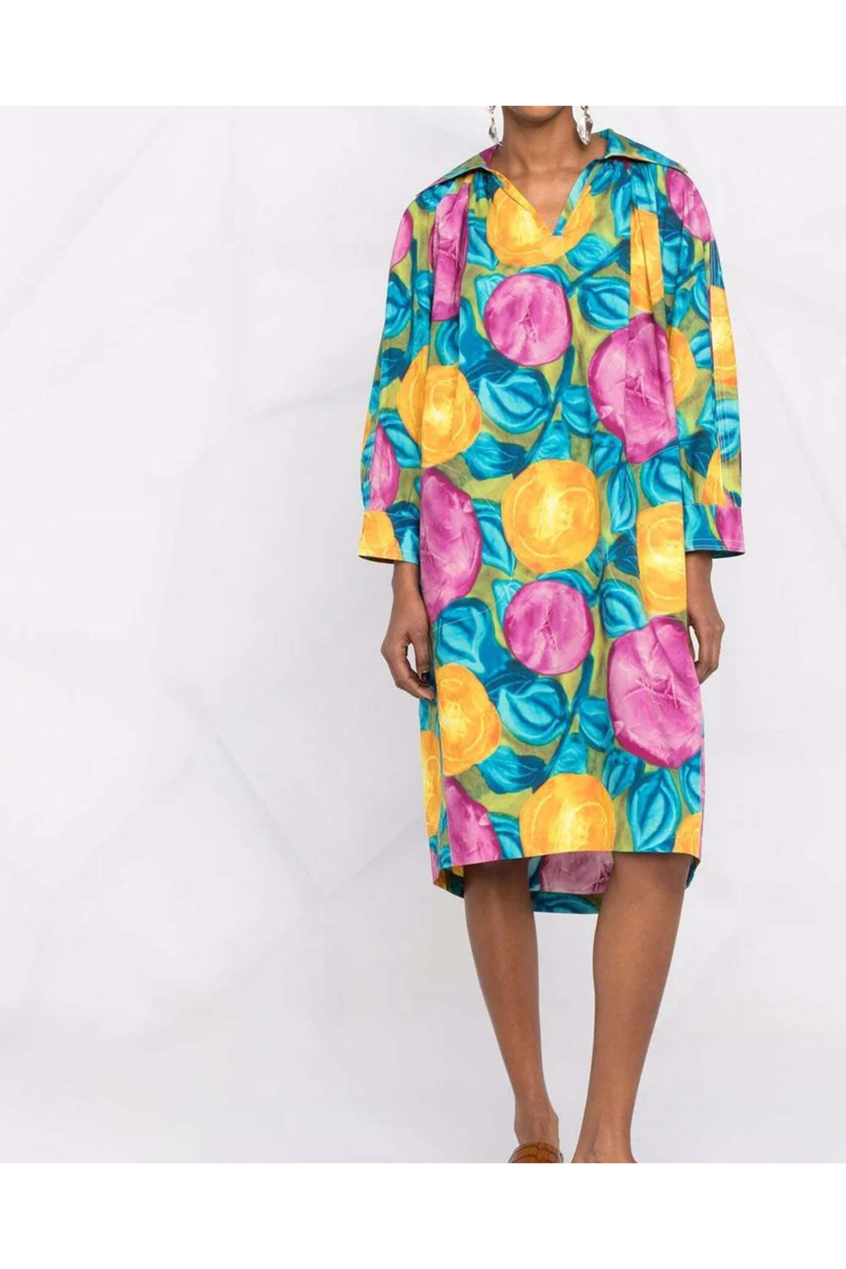 Marni - Graphic Floral Print Oversized Midi Dress