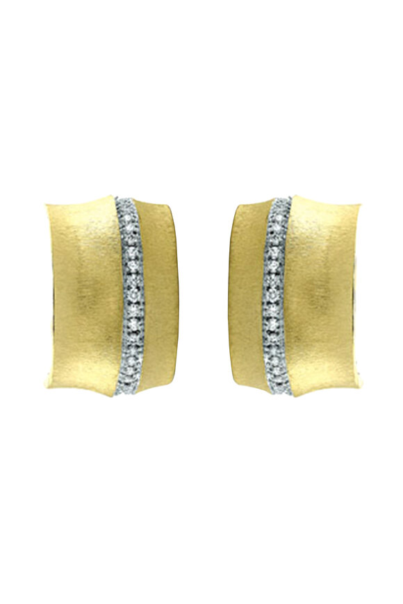 Aaron Henry - 18K Yellow Gold Bamboo Diamond Earrings