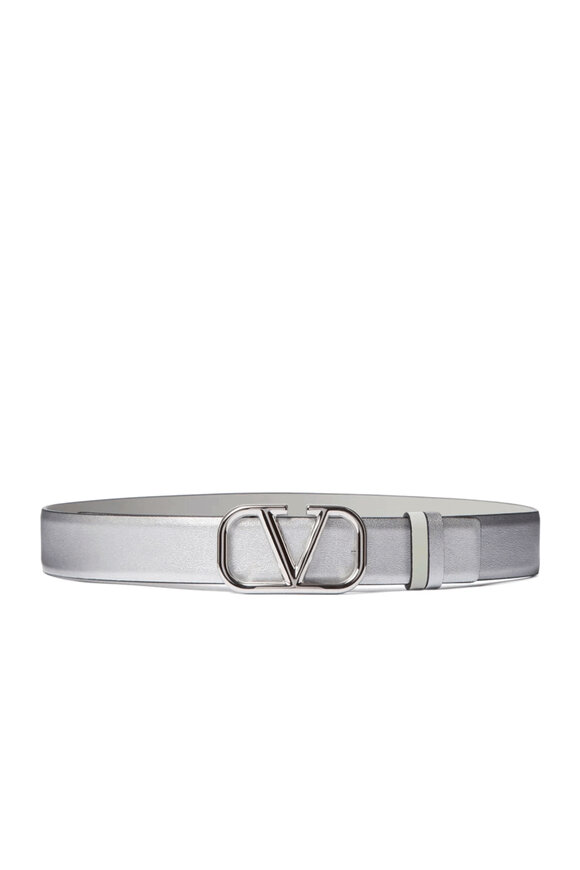 Valentino Garavani - Golden Yellow & Brown Leather VLogo Belt