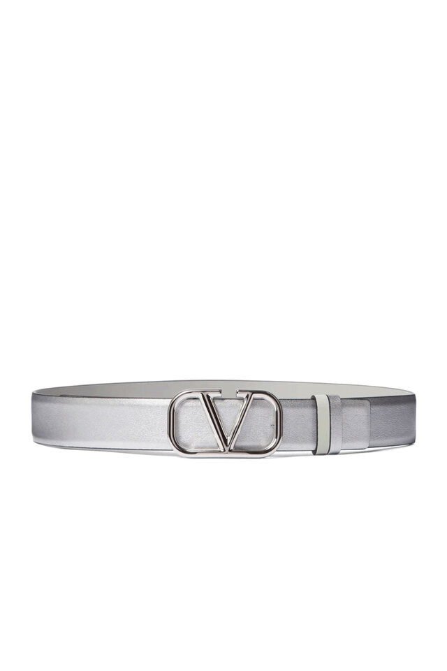 Valentino Garavani - Smokey Brown & Black Reversible Logo Belt