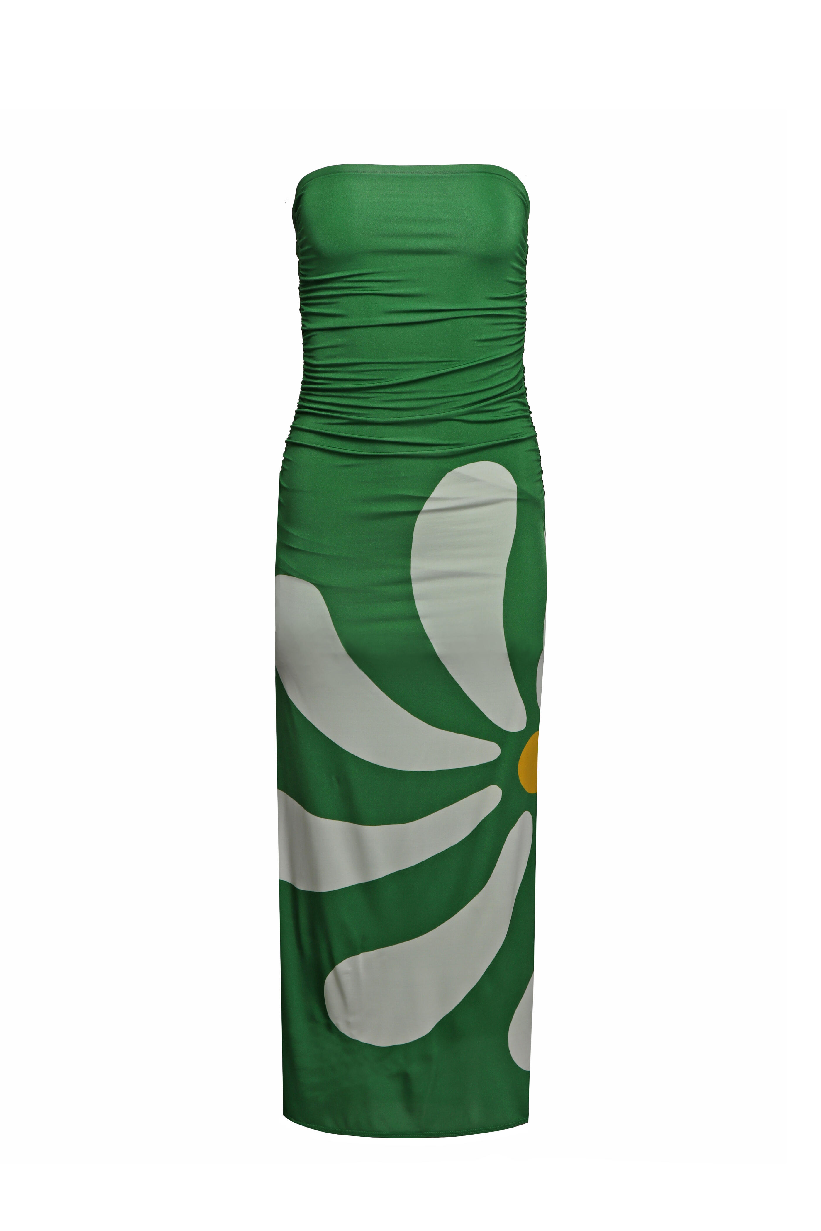 Cala De La Cruz - Daphne Green & White Daisy Maxi Dress