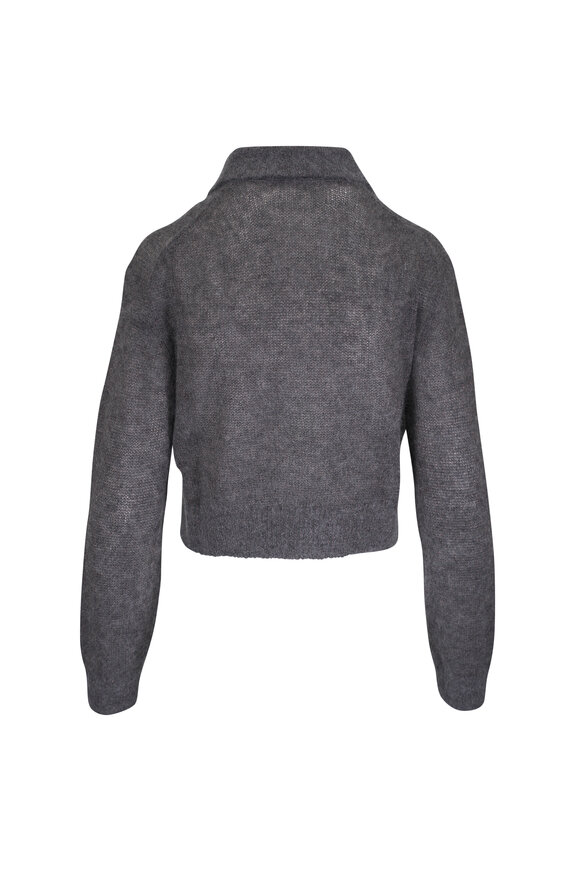 Brunello Cucinelli Dark Gray Lurex Gauze Knit Cardigan - view 3