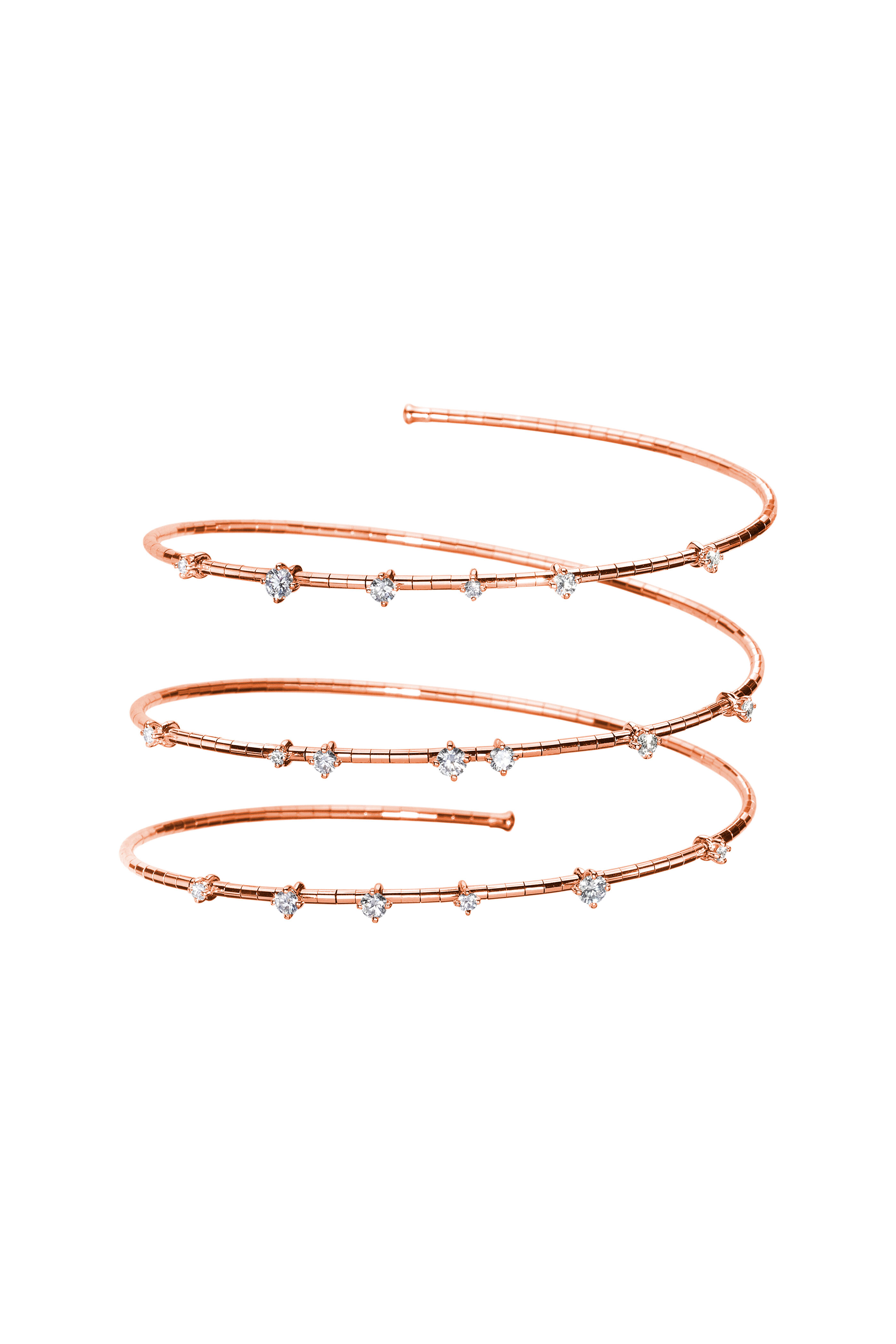 Mattia Cielo - Rugiada Diamond 3 Row 18K Rose Gold Wrap Bracelet