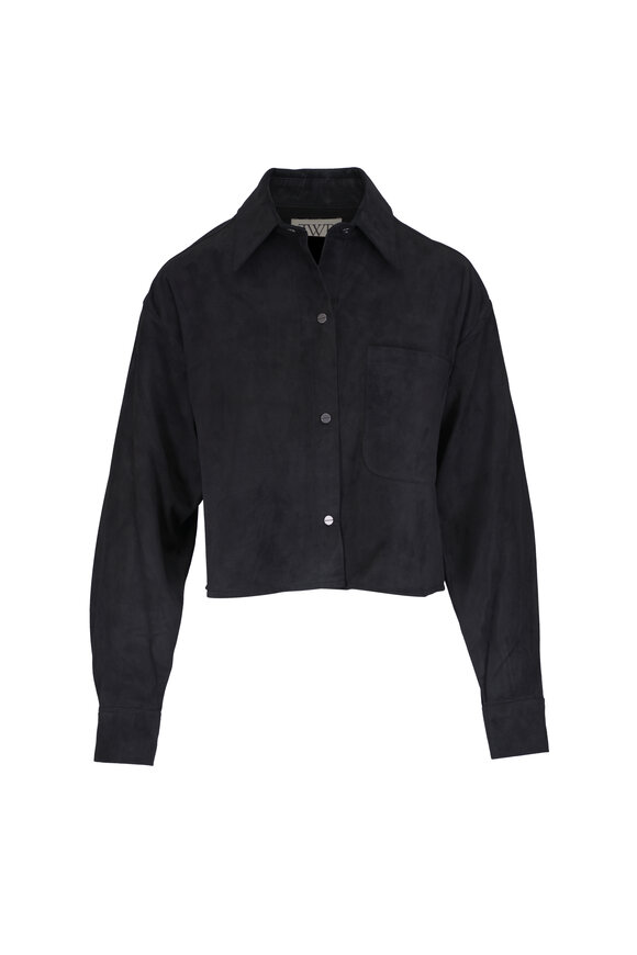 TWP Little Big Joe Black Suede Shirt