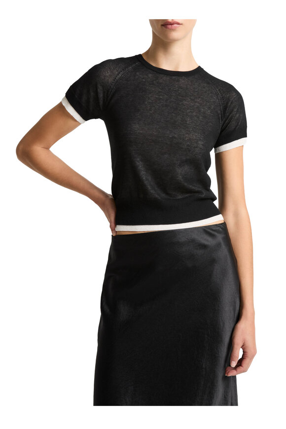 Vince Black & Off White Double-Layer Sweater - view 2
