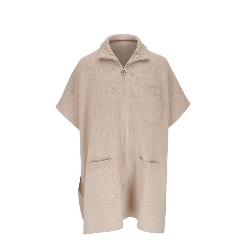 Cape En Cachemire Akris - Col Montant, Taille Unique, Beige - Occasion Parfait État (Orig. 2990$)
