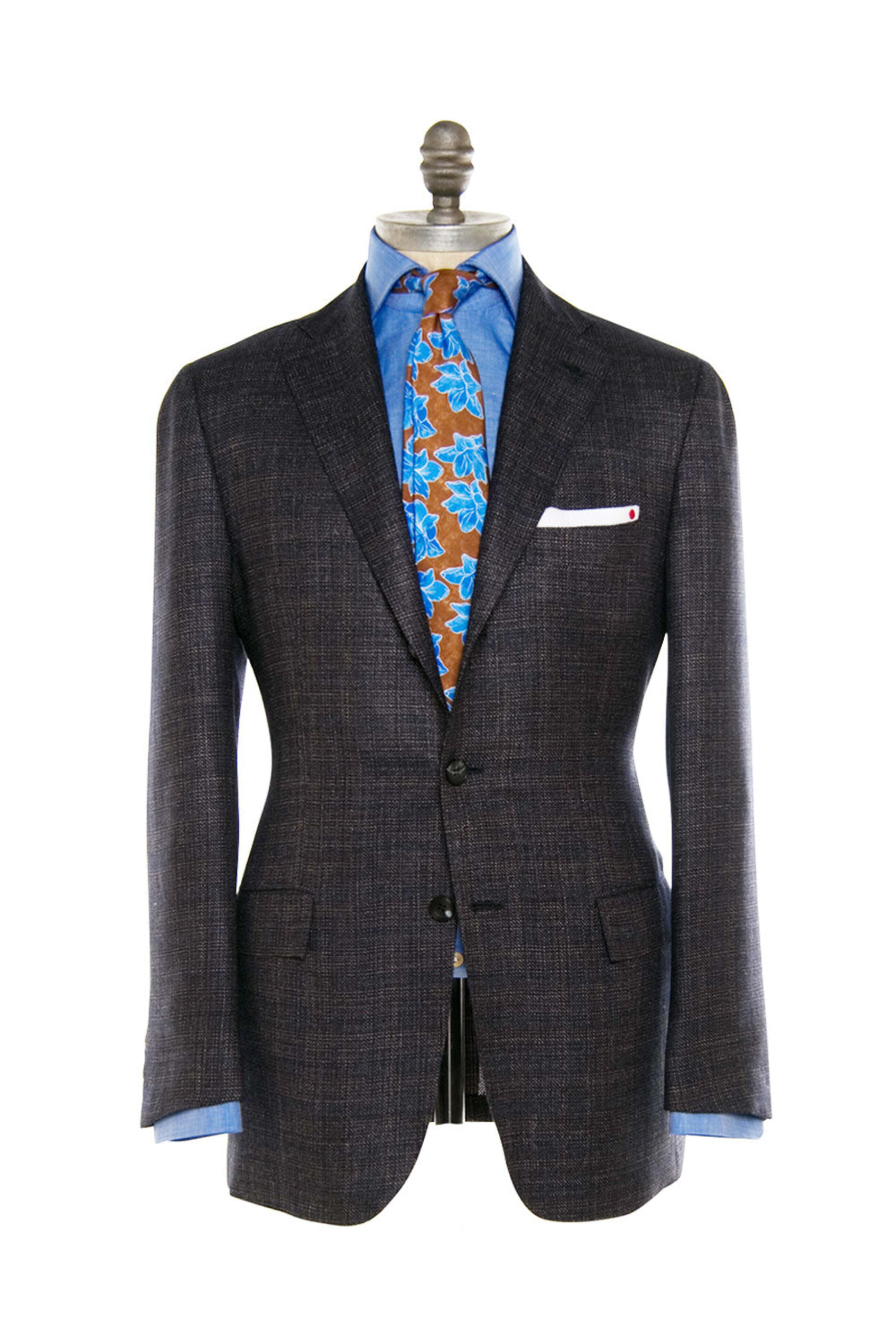 Kiton - Navy and Tan Melange Sportcoat