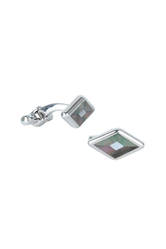 Dunhill - Sterling Silver Mother of Pearl Cuff Links 