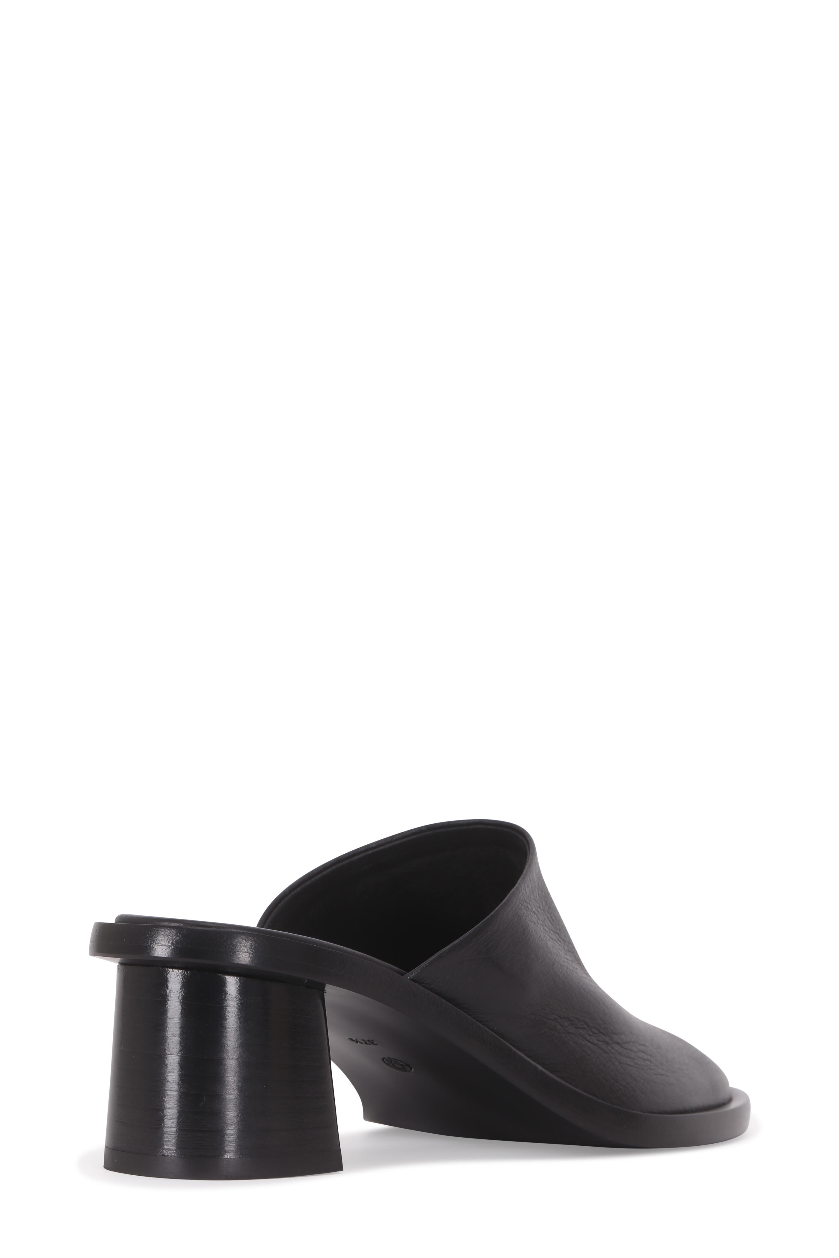 The Row Black Leather Tea Time Clog Mitchell Stores