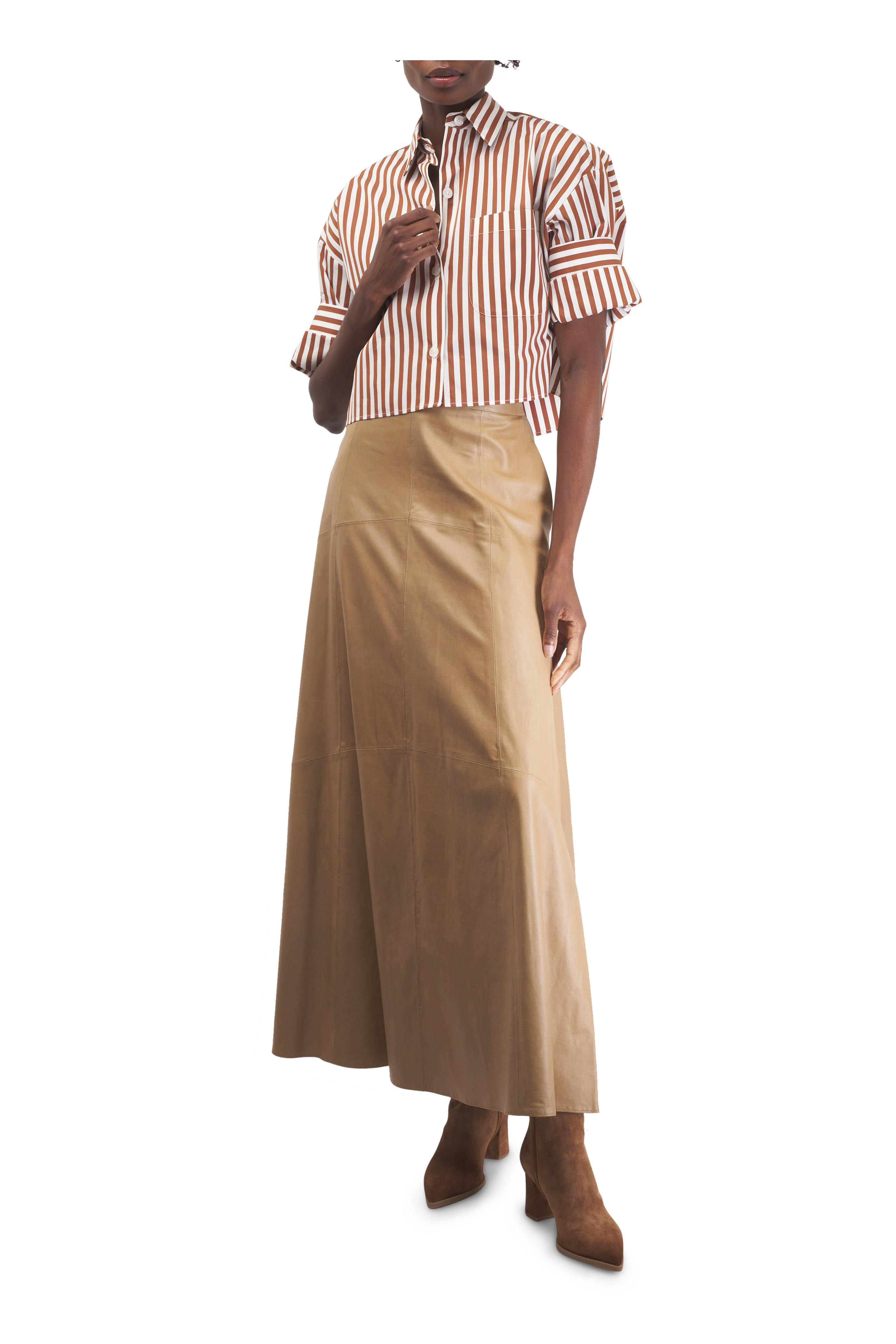 TWP - Kennedy Kelp Leather Skirt | Mitchell Stores