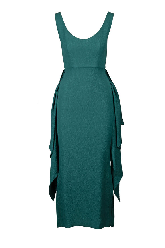 Edeline Lee Delphine Green Malachite Jacquard Crop Dress - view 1