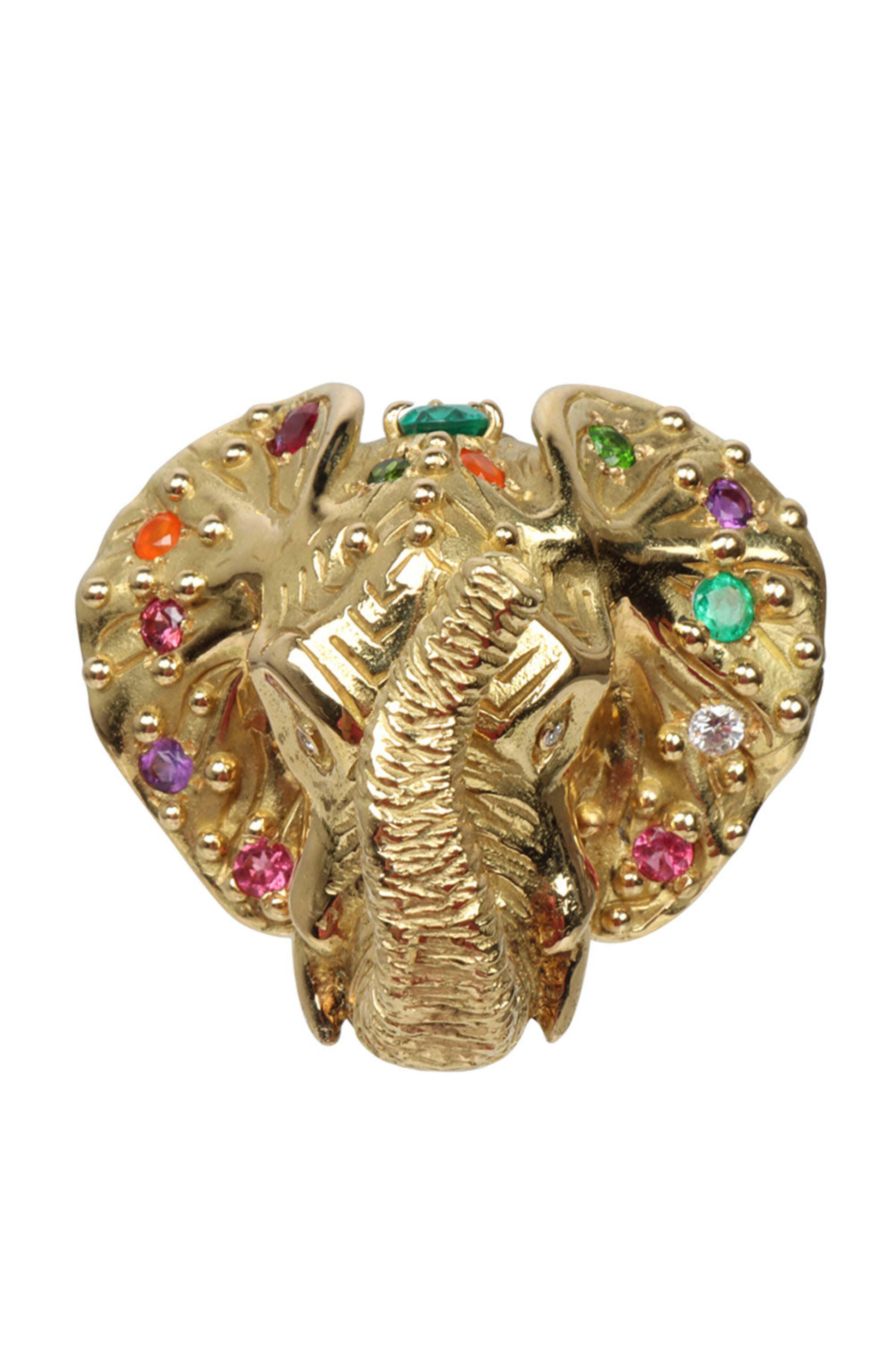Garnazelle - Multi Stone Elephant Ring
