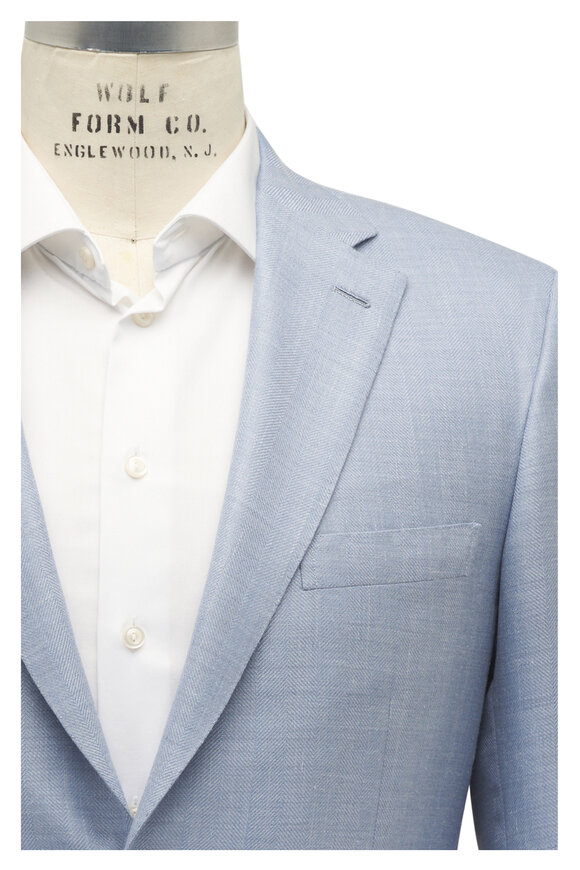 Brioni Sky Blue Wool, Silk & Linen Sportcoat